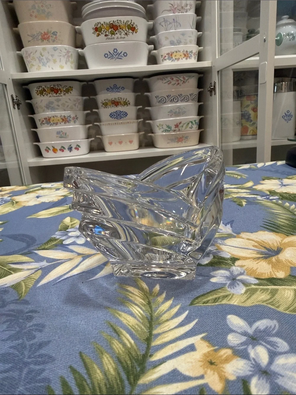 Clear Glass V-Shaped Decorative Bowl - Clear